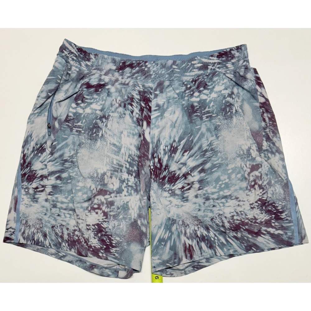 Lululemon Pace Breaker Lined Short 7 Glacial Dye Blue Multi Mens XL LM7B81S